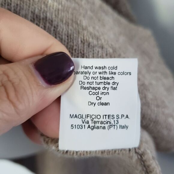 Chiaramente Italian Wool Blend Tan and Animal Print Wrap style Cardigan sz M - Picture 6 of 6